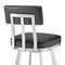 Armen Living Jinab Swivel Bar Stool in Brushed Stainless Steel with Black Faux Leather 840254335271 - alternate 5